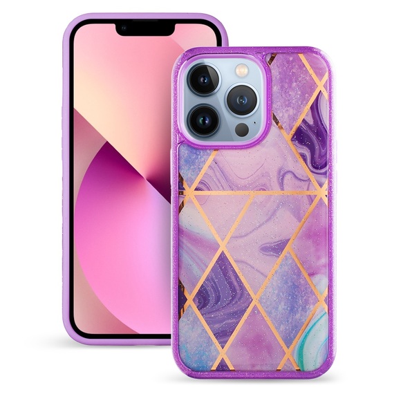 Purple Geometric Case for iPhone 13 Pro Max - Picture 1 of 3